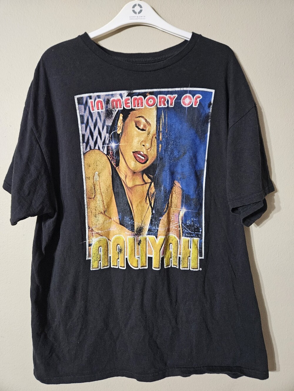 VTG Aaliyah Memorial Distressed Tshirt XL